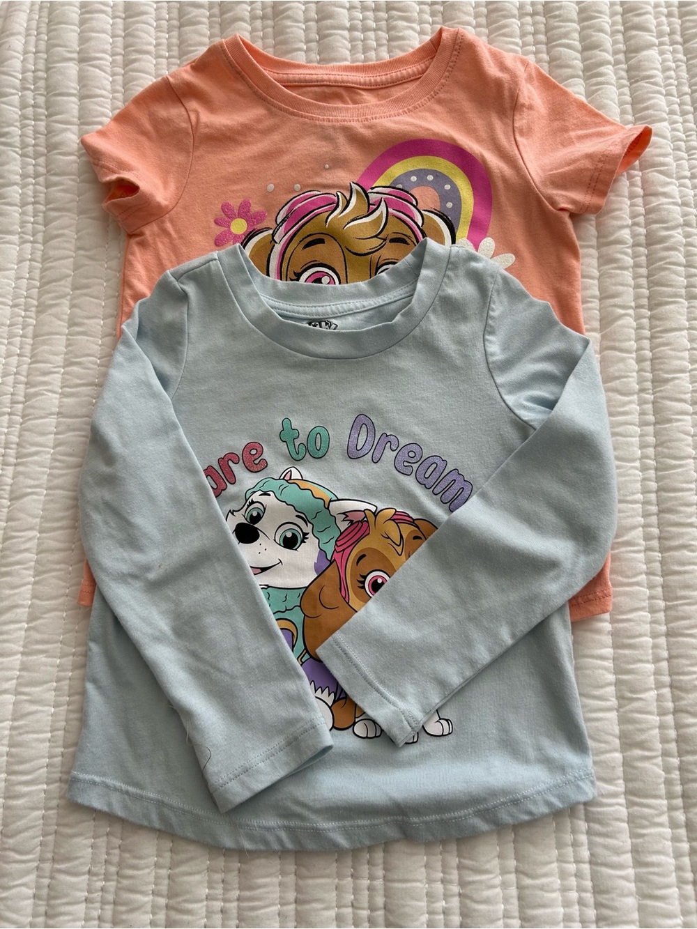 Paw Patrol Girls Long Sleeve & Short Sleeve Tee’s Size 4T